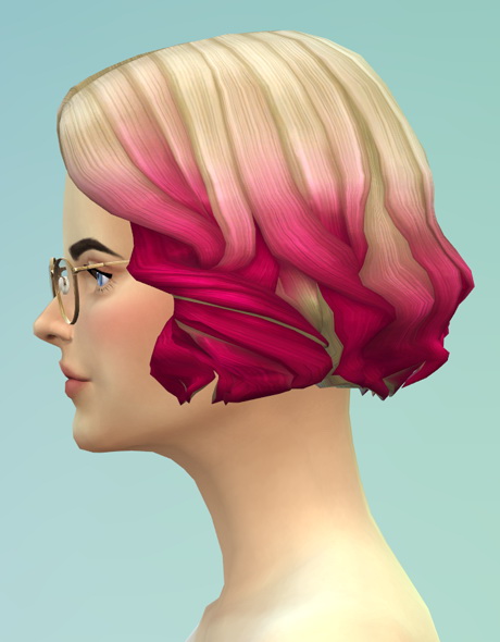 Sims 4 GP01 long wavy parted hair edit V5 ombre at Rusty Nail