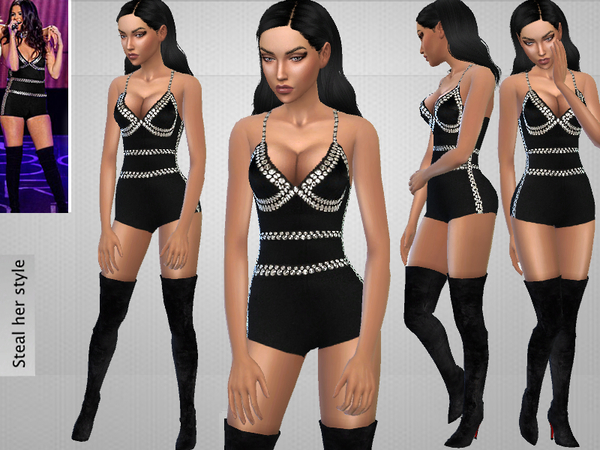 Sims 4 Selena Bodysuit by Puresim at TSR