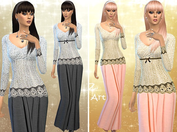 Sims 4 Gold or Silver sweater by Zuckerschnute20 at TSR