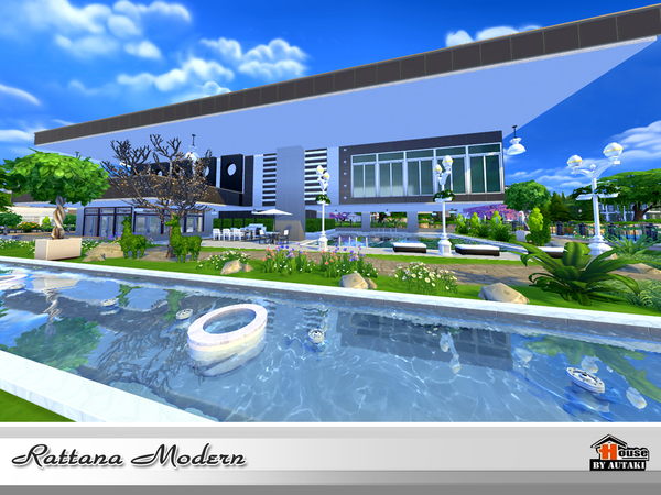 Sims 4 Rattana Modern house by autaki at TSR