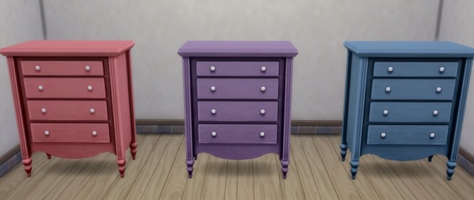 Sims 4 Restored Weathered Wonder Dresser in YUMMY by siletka at Mod The Sims