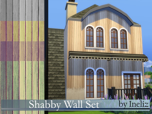Sims 4 Shabby Wall Set by Ineliz at TSR