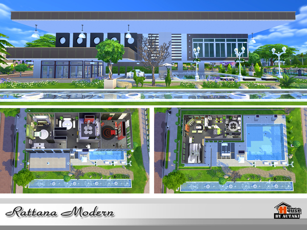 Sims 4 Rattana Modern house by autaki at TSR