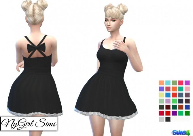 Sims 4 Open Cross Back Dress with Bow at NyGirl Sims