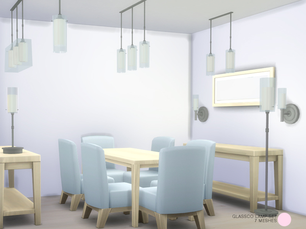 Sims 4 Glassco Lamp Set by DOT at TSR