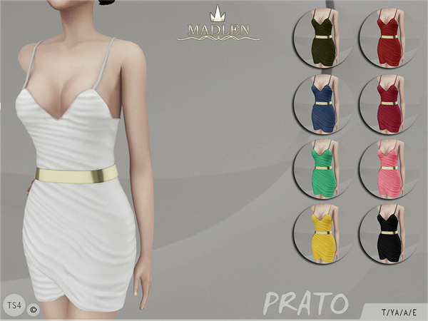 Sims 4 Madlen Prato Dress by MJ95 at TSR