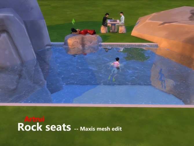 Sims 4 Rock seats Maxis mesh edit by artrui at Mod The Sims