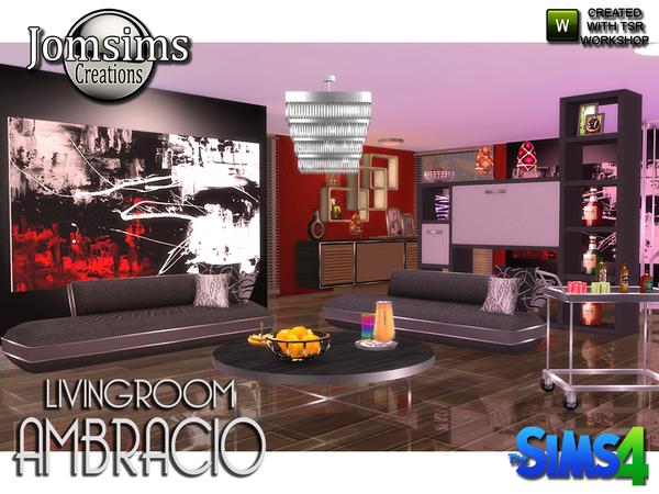 Sims 4 Ambracio Living room by jomsims at TSR
