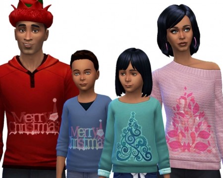 Merry Christmas sweaters by Poupouss at Sims Artists
