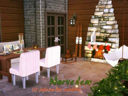Norvedem 16 objects for outdoor by Kiolometro at Sims Studio