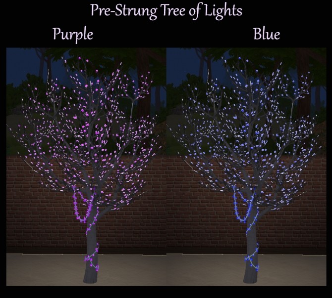 Sims 4 Pre Strung Tree of Lights Multicolour Recolours by Simmiller at Mod The Sims