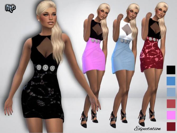 MP Expectation Dress at BTB Sims – MartyP » Sims 4 Updates