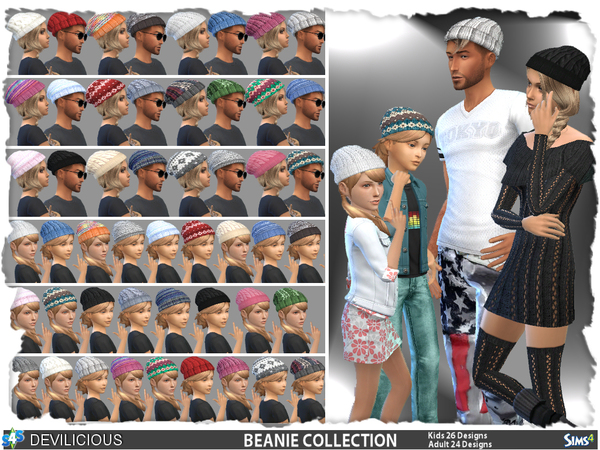 Sims 4 Beanie Collection by Devilicious at TSR