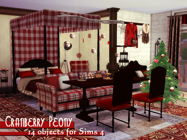Sims 4 Cranberry Peony by Kiolometro at TSR