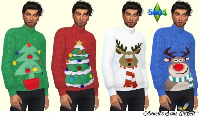 Sims 4 Christmas Family Sweater at Annett’s Sims 4 Welt
