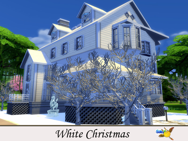 Sims 4 White Christmas house by evi at TSR