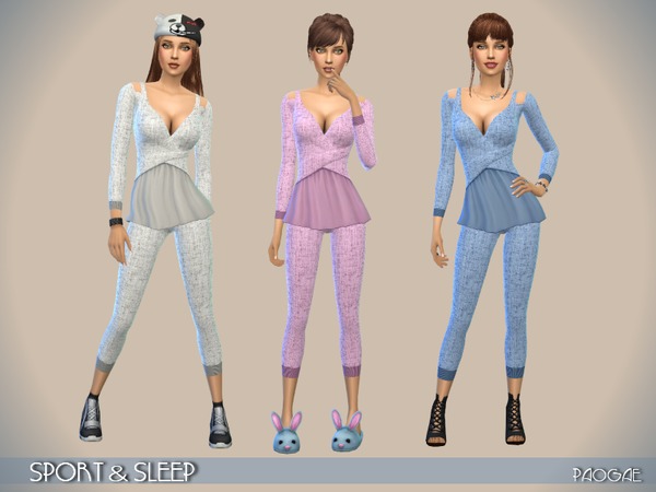 Sims 4 Sport&Sleep outfit by Paogae at TSR