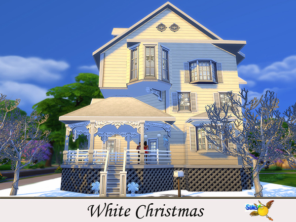 Sims 4 White Christmas house by evi at TSR
