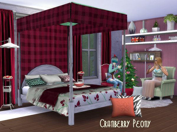 Sims 4 Cranberry Peony by Kiolometro at TSR