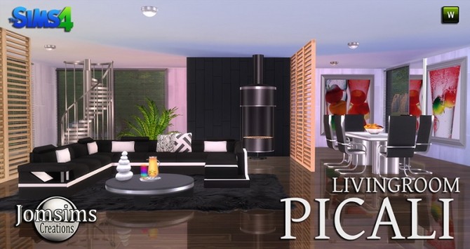 Sims 4 Picali living + dining room at Jomsims Creations