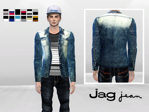 Sims 4 Electric Shock Denim Jacket by McLayneSims at TSR