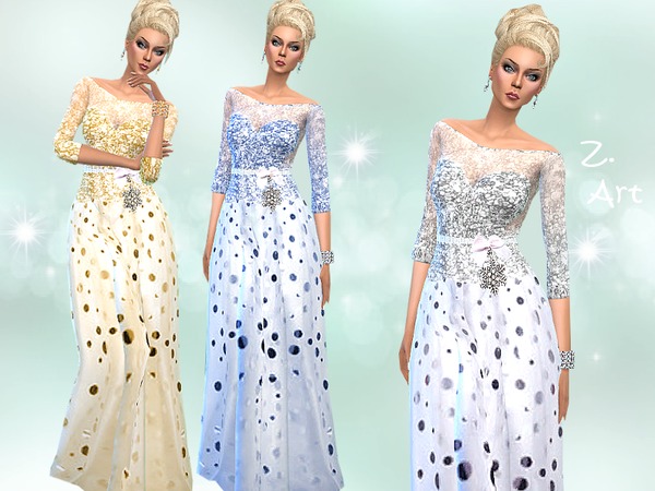 Sims 4 Crystal Glitter dress by Zuckerschnute20 at TSR