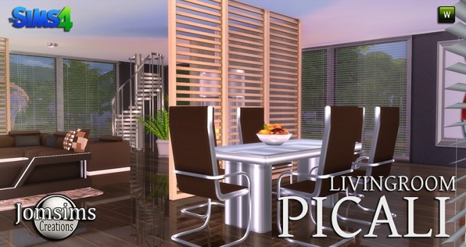 Sims 4 Picali living + dining room at Jomsims Creations