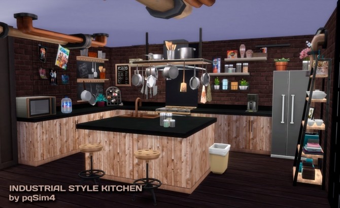 Sims 4 Industrial Style Kitchen at pqSims4