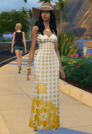 Flowery Maxi Dress by ladybubblegum at Mod The Sims