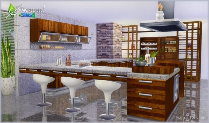 Sims 4 FORM AND FUNCTION kitchen (DONATION) at SIMcredible! Designs 4