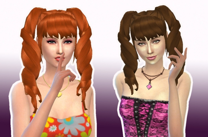 sims 4 pigtails with buns cc