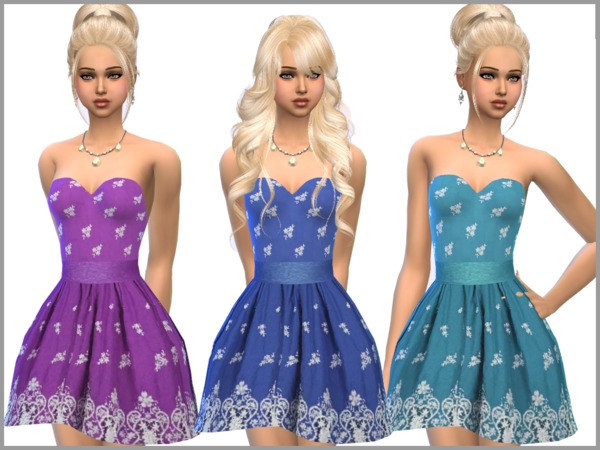 Sims 4 Freya Dress by SweetDreamsZzzzz at TSR