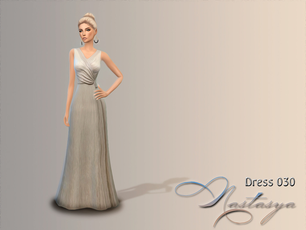 Sims 4 Dress Metallic V Neck Maxi 030 by Nastasya at TSR