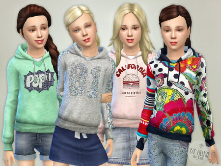 Hoodie for Girls P01 by lillka at TSR » Sims 4 Updates