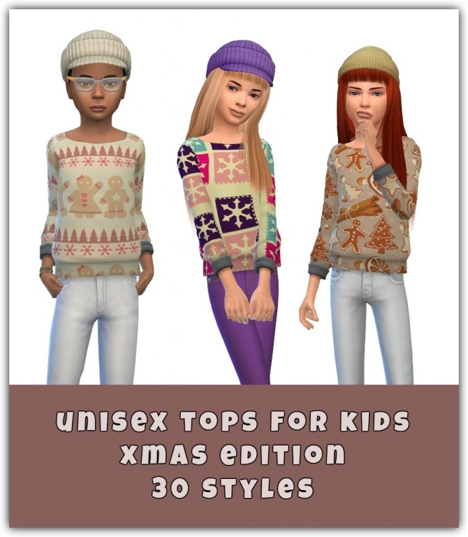 Sims 4 Tops For Kids Xmas Edition at Maimouth Sims4