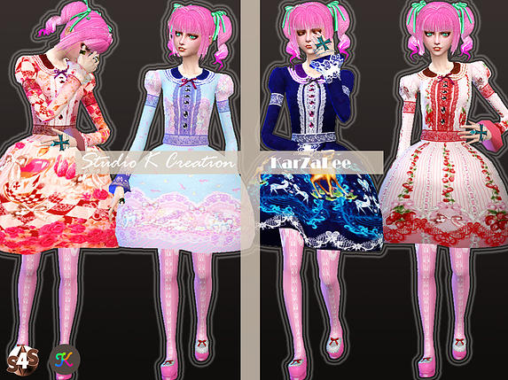 Sims 4 BloodyLilith Lolita Candydress at Studio K Creation