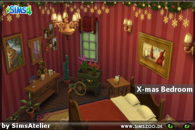 Sims 4 X mas Bedroom by SimsAtelier at Blacky’s Sims Zoo