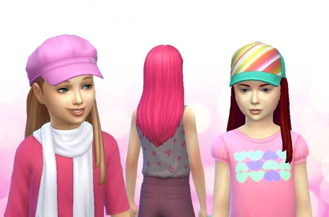 Sims 4 Long Straight Tucked for Girls at My Stuff