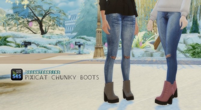 Sims 4 Pixicat Chunky Boots (S3 to S4) at Dream Team Sims