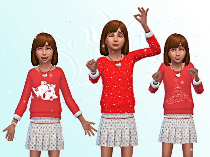 Sims 4 Sweet Christmas dress by Chanchan24 at Sims Artists