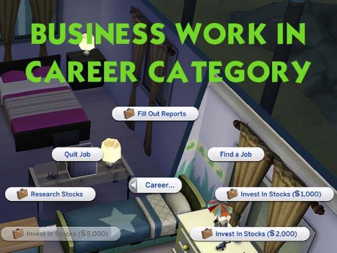 Sims 4 Business Work In Career Category by Sleepy Genius at Mod The Sims