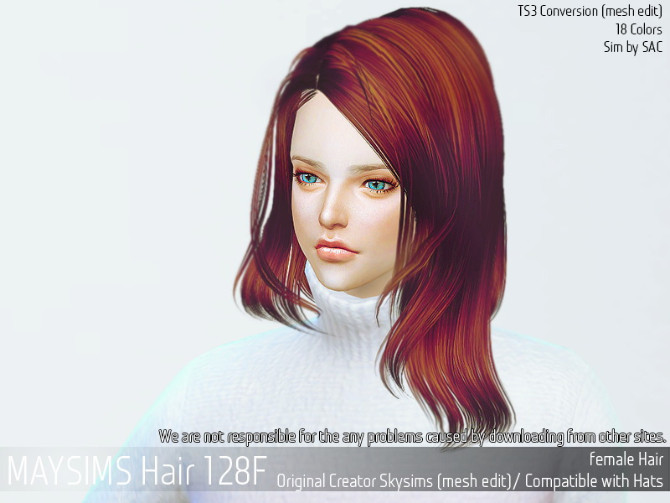 Sims 4 Hair 128 F (Skysims) at May Sims
