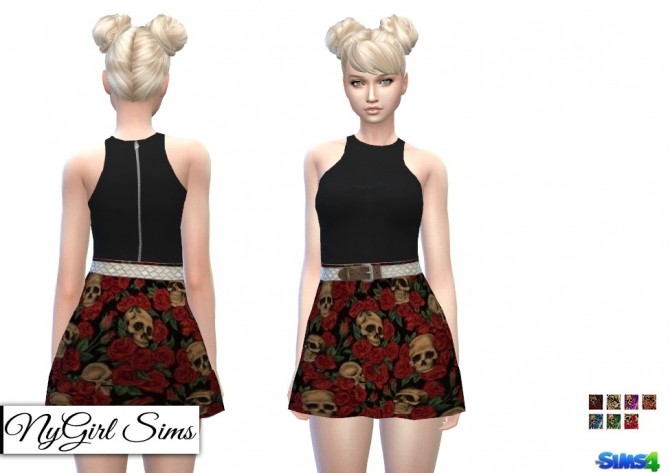 Sims 4 Skull and Roses Racerback Dress at NyGirl Sims