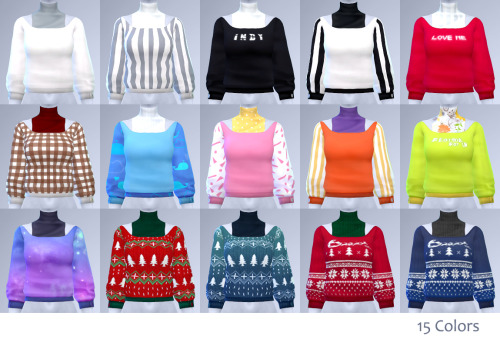 Sims 4 Gwen Short sweater with sleeveless turtleneck at manuea Pinny