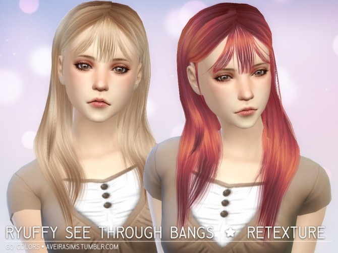 Sims 4 Ryuffy See through bangs retexture at Aveira Sims 4