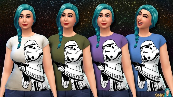 Sims 4 Star Wars Stormtrooper Shirts for women at Sims Network – SNW