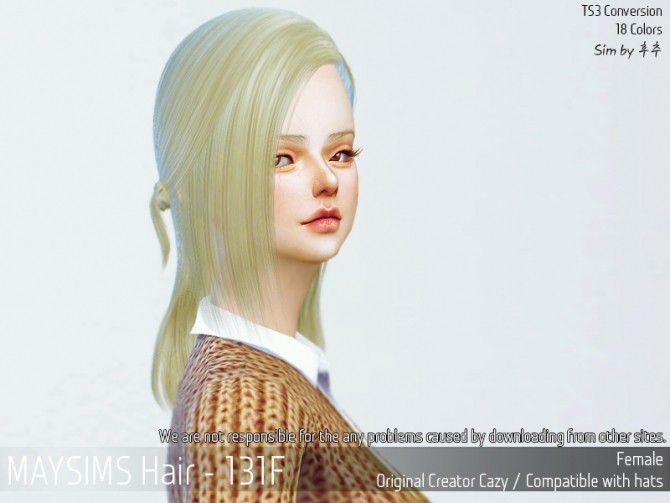 Sims 4 Hair 131F (CAZY) at May Sims