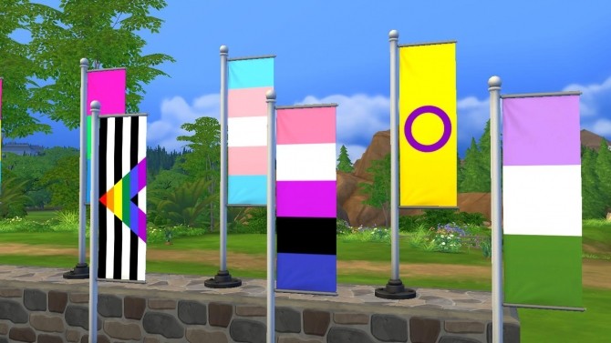 Sims 4 True Colours Pride Flags by Deontai at TSR