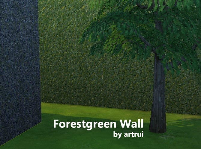 Sims 4 Forestgreen Wall by artrui at TSR
