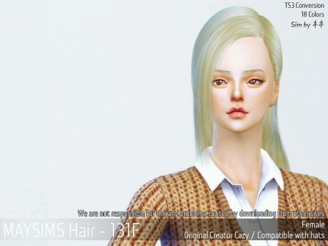 Sims 4 Hair 131F (CAZY) at May Sims